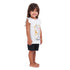 Girls summer pajama set Flamingo t-shirt + Black shorts